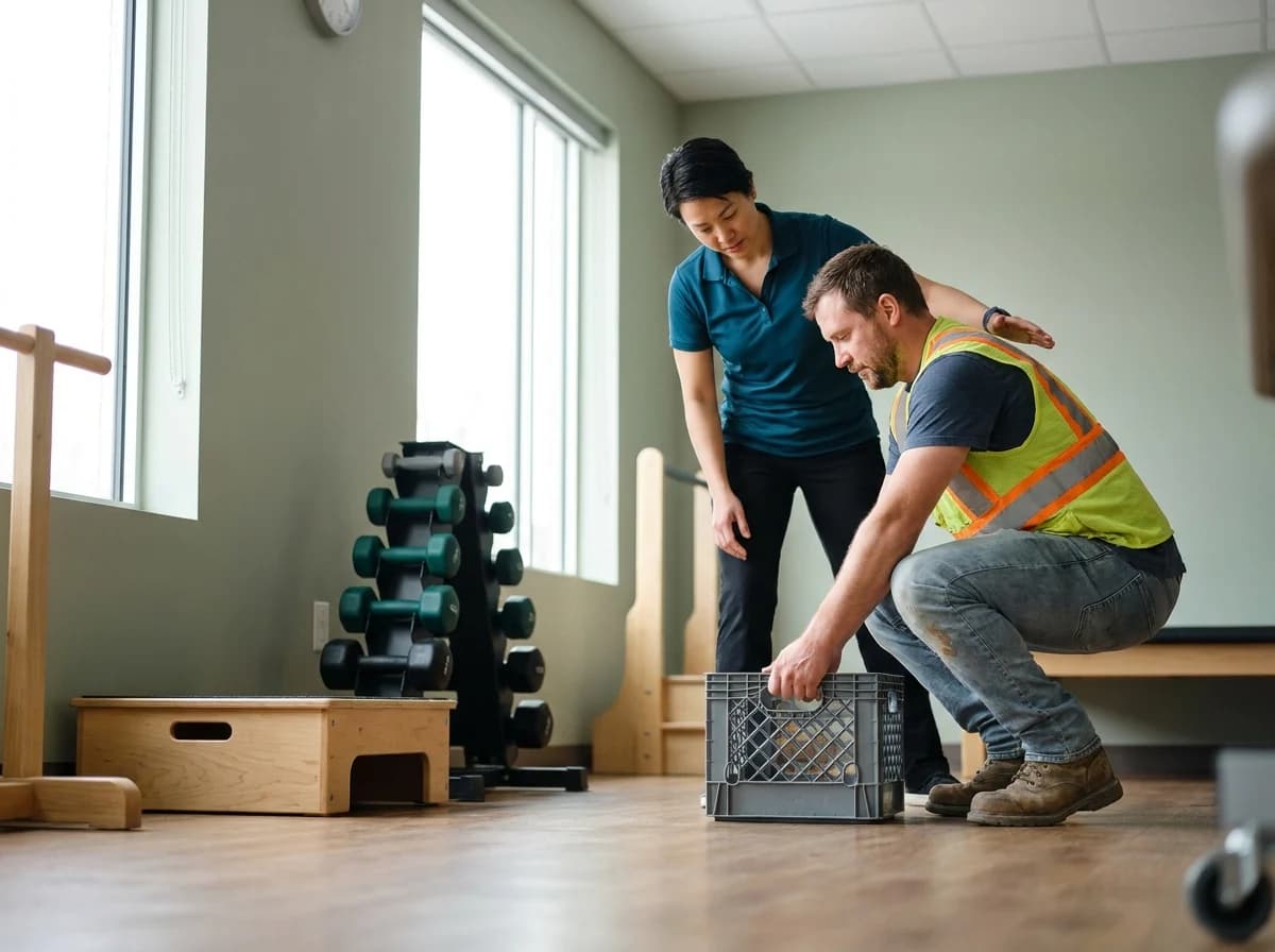 Lift test in a rehabilitation gym